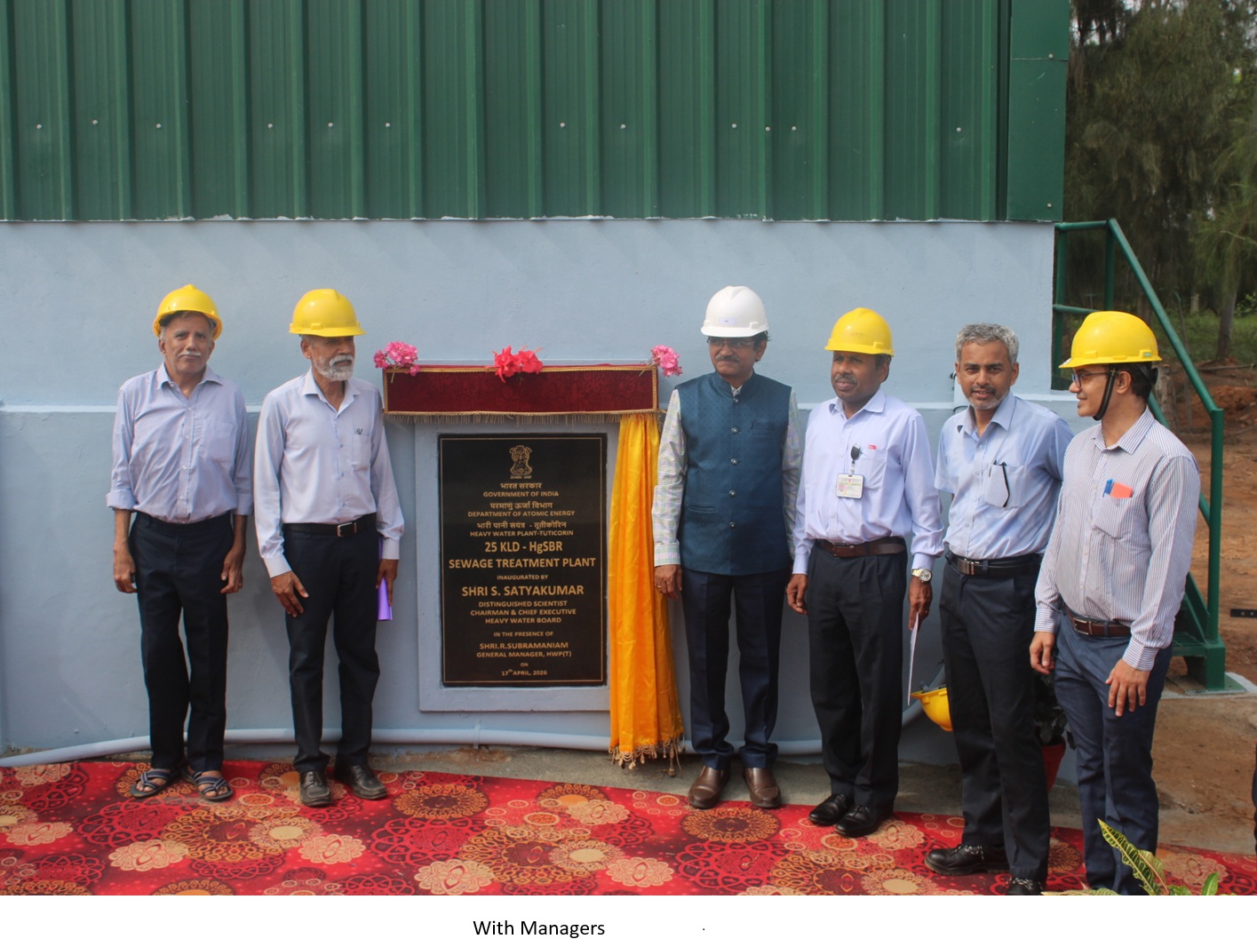 Inauguration of 25 KLD-HgSBR Sewage Treatment Plant at HWP, Tuticorin by Shri S. Satyakumar, Chairman & Chief Executive, HWB