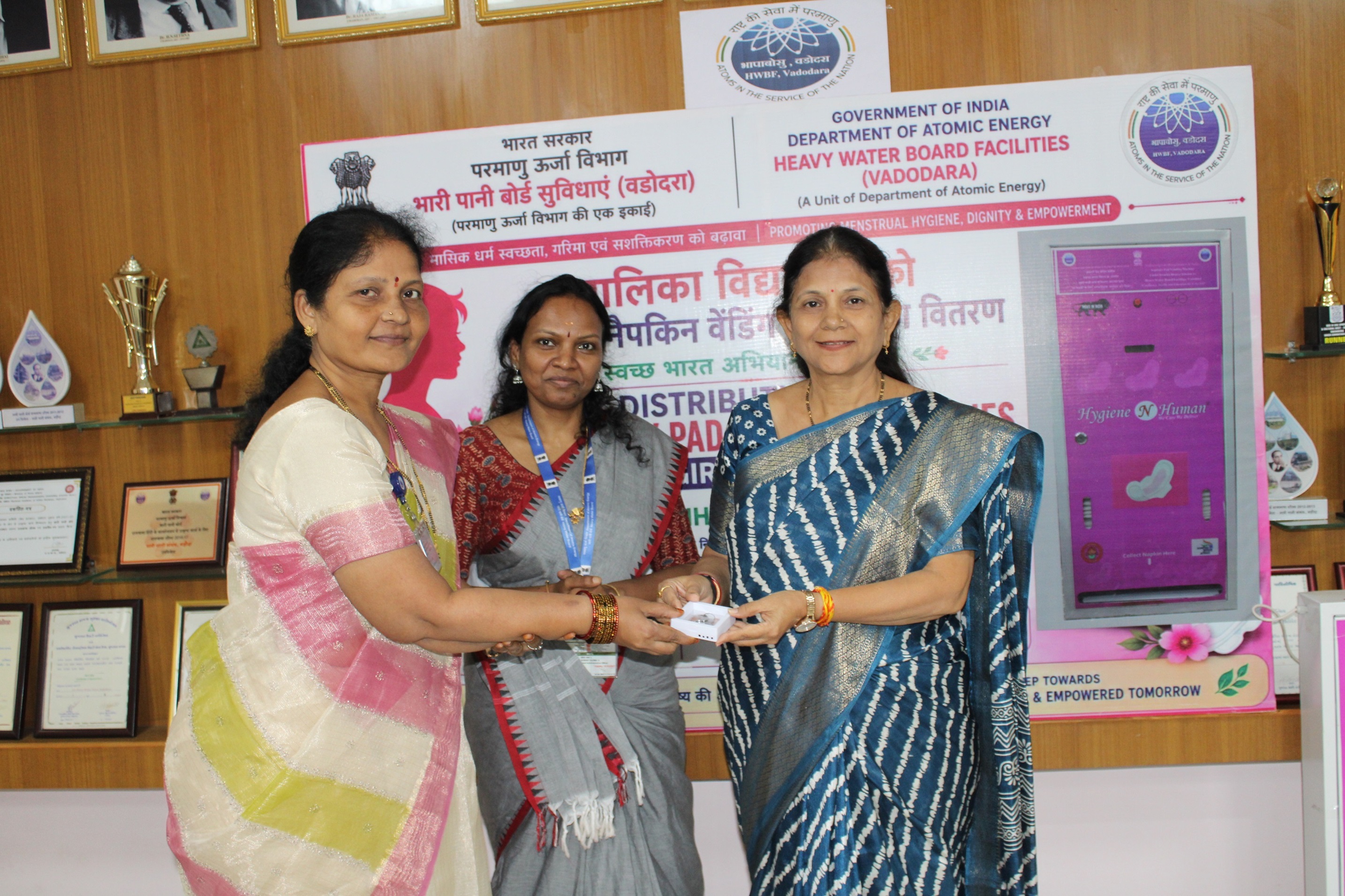 Distribution of Sanitary Pad Vending Machines to Vadodara Mahanagar Seva Sadan (VMSS - Vadodara Municipal Corporation) for Schools dated 19.08.2026 at HWBF(V)