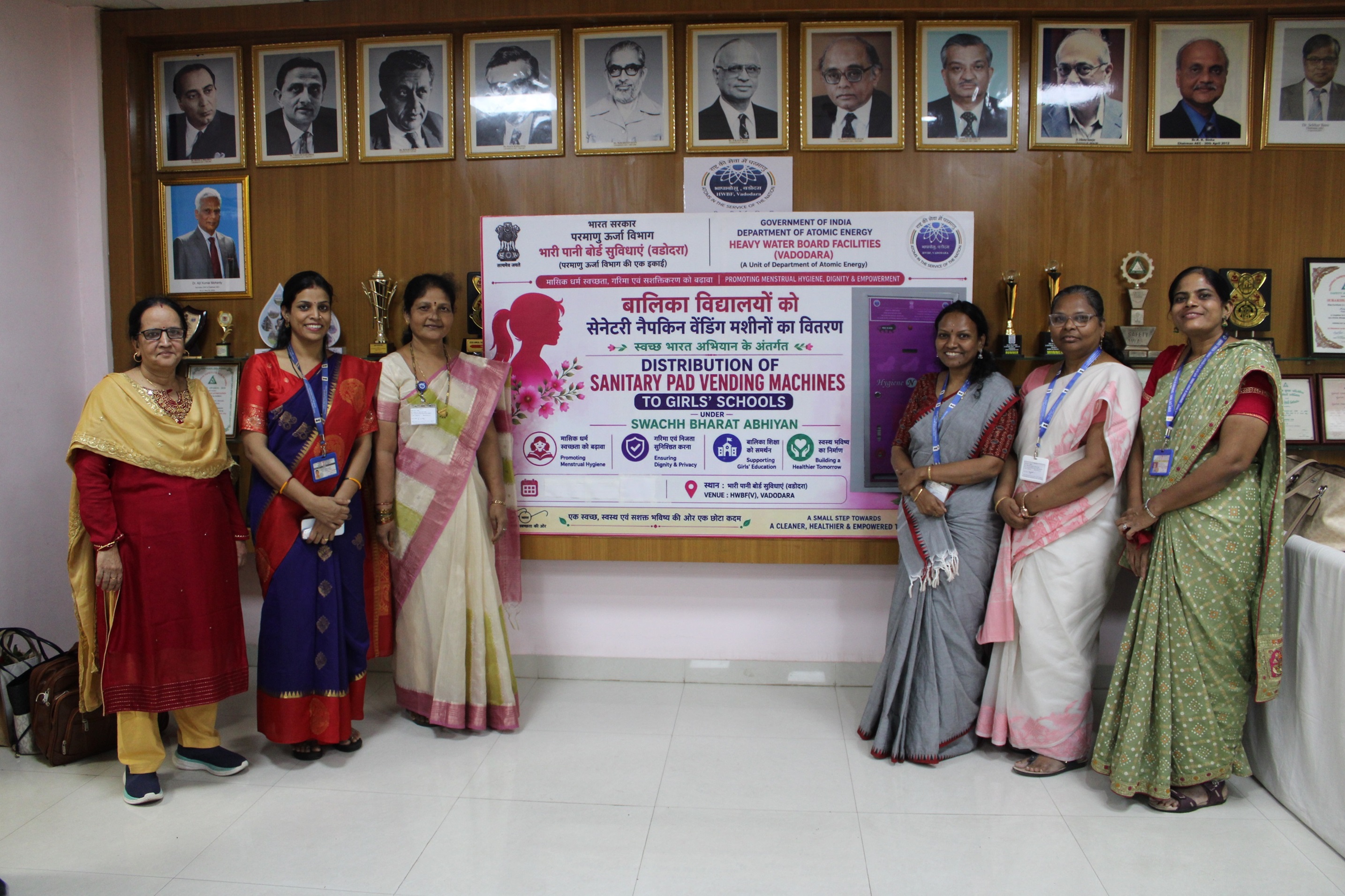 Distribution of Sanitary Pad Vending Machines to Vadodara Mahanagar Seva Sadan (VMSS - Vadodara Municipal Corporation) for Schools dated 19.08.2026 at HWBF(V)